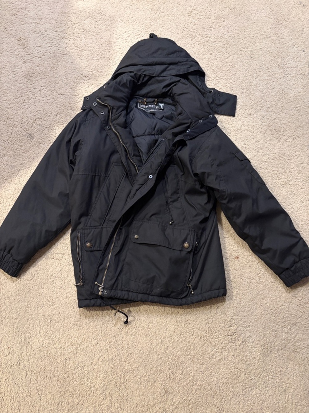Obermeyer Men's Black Insulated Ski Parka with Hood